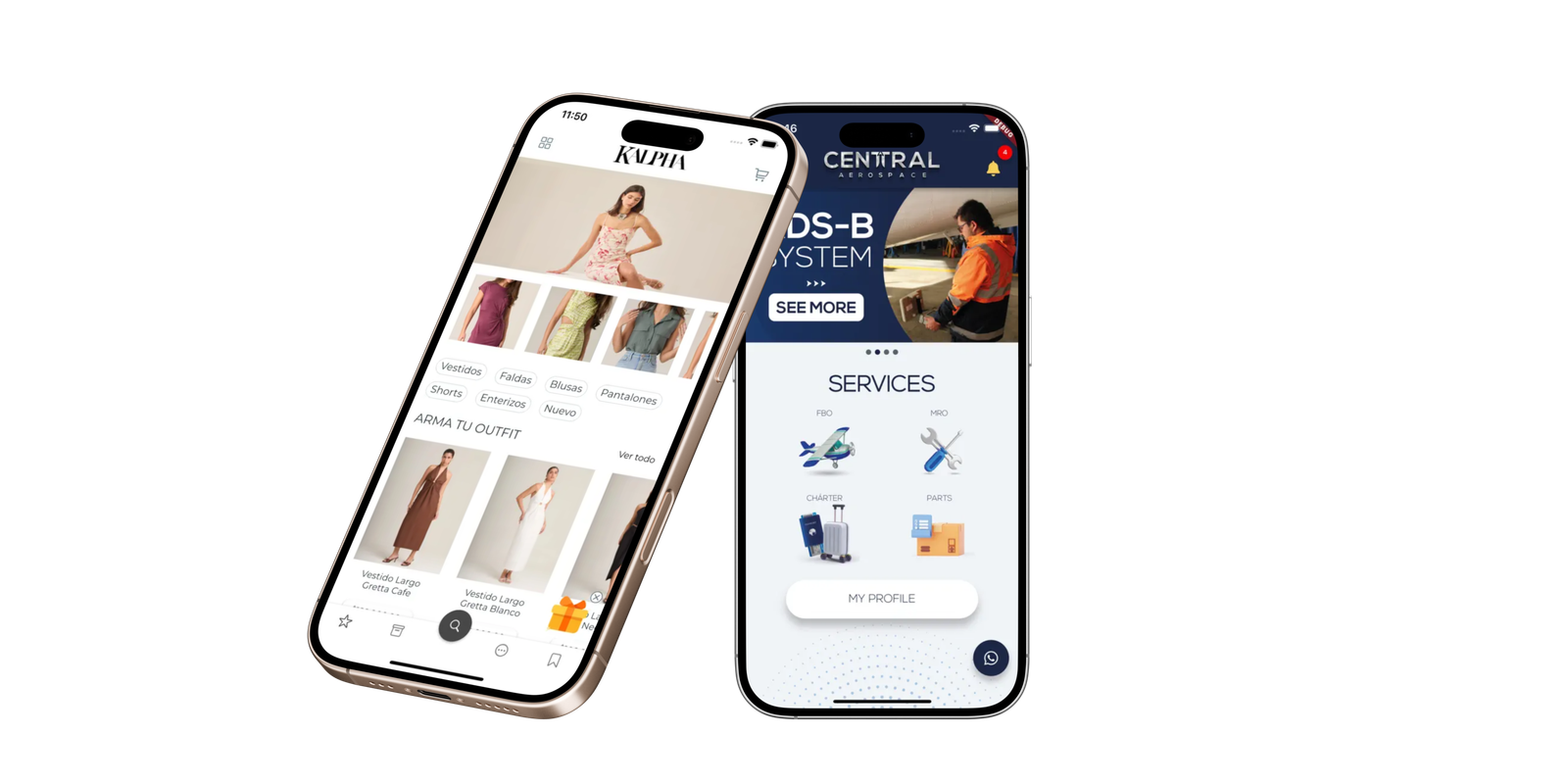 Vista principal de app y dashboard de Sense Digital