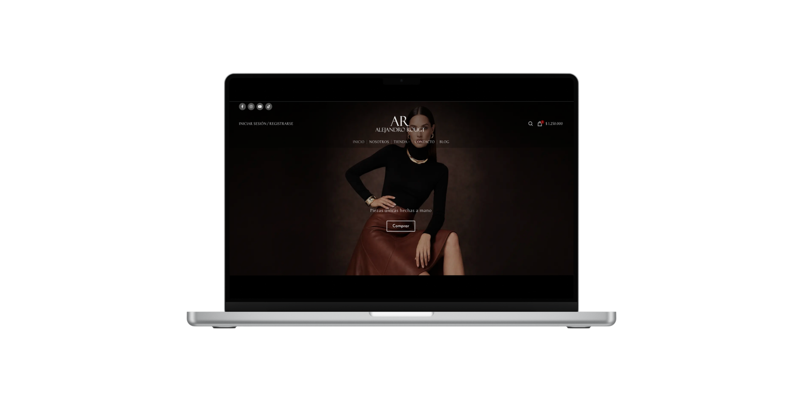 Vista de sitio web en laptop