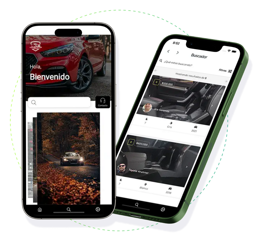 Vista de aplicaciones móviles diseñadas por Sense Digital