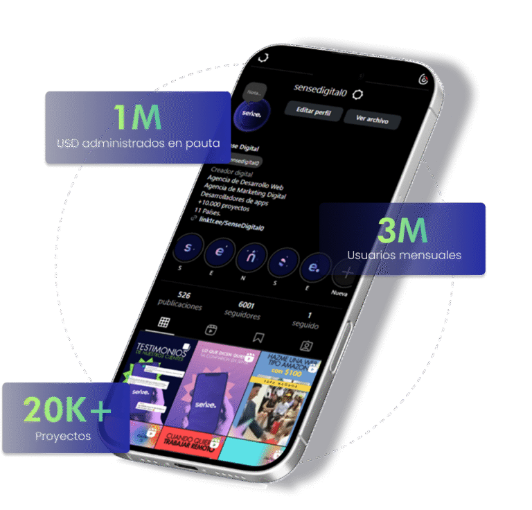 Estrategias de marketing digital y redes sociales de Sense Digital